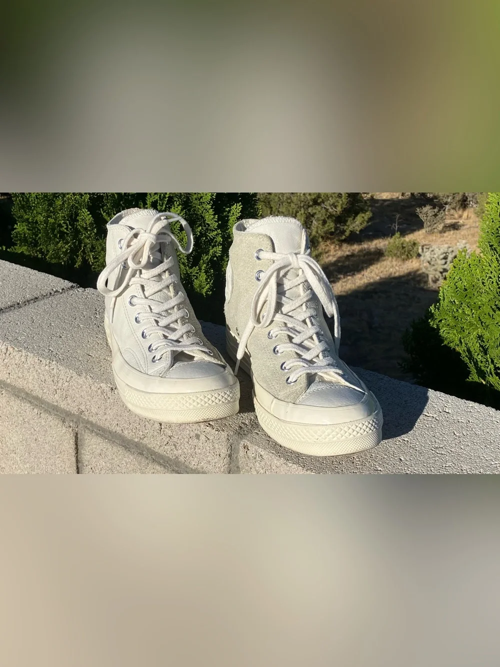 Converse High Top Sneakers in Light Cream Suede M7 W9